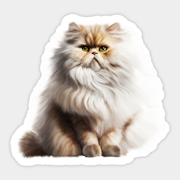 Cute Persian Cat, Fluffy Cat Lover Sticker by logiamerch